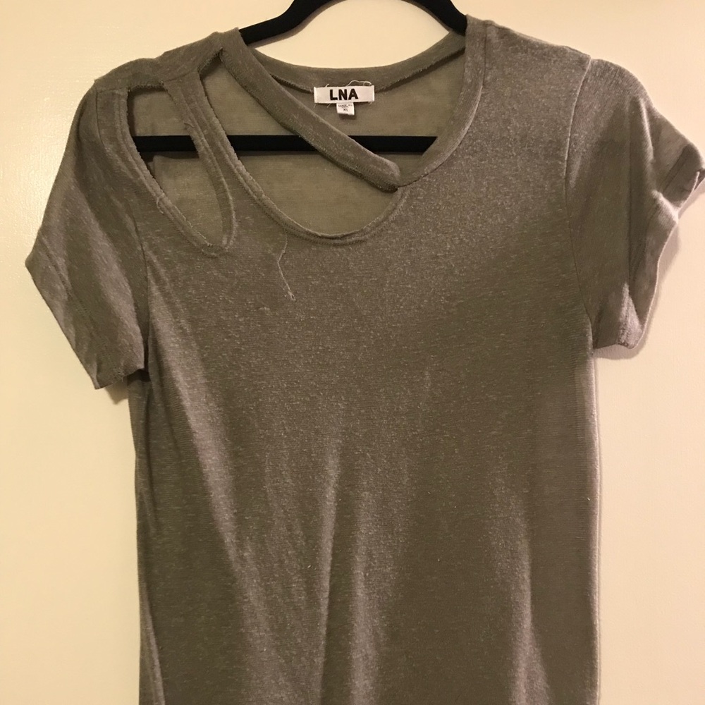LNA cutout T-shirt. Olive green Size XS
